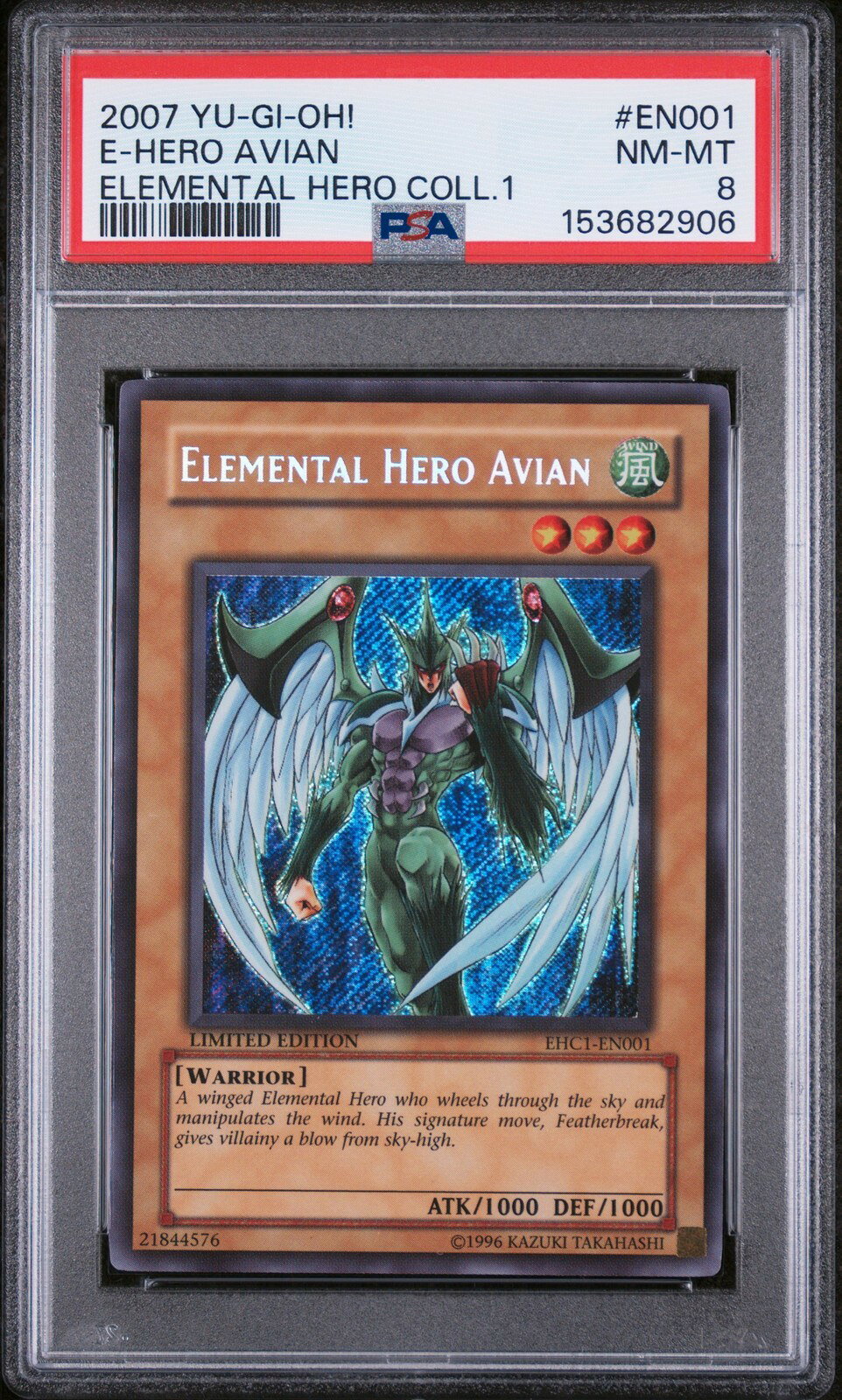 遊戯王英語版 2007 ELEMENTAL HERO COLLECTION 1 ELEMENTAL HERO AVIAN (フェザーマン) #EN001 PSA 8 鑑定済