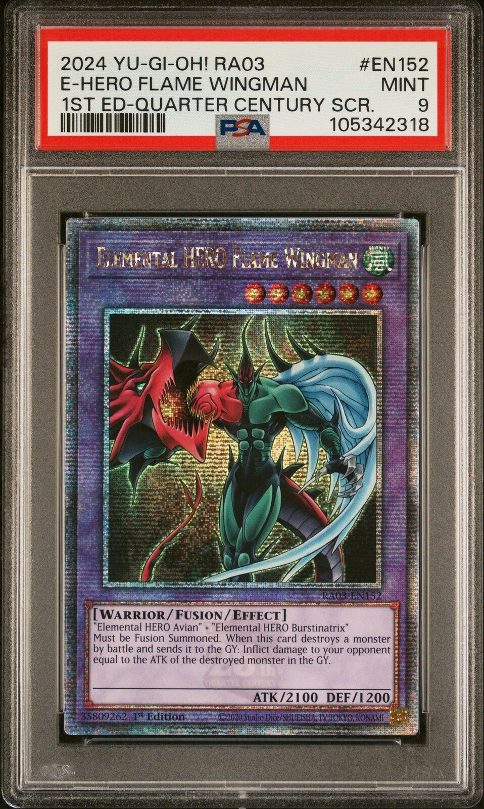 遊戯王英語版 2024 RA03-QUARTER CENTURY BONANZA ELEMENTAL HERO FLAME WINGMAN PSA 9 鑑定済