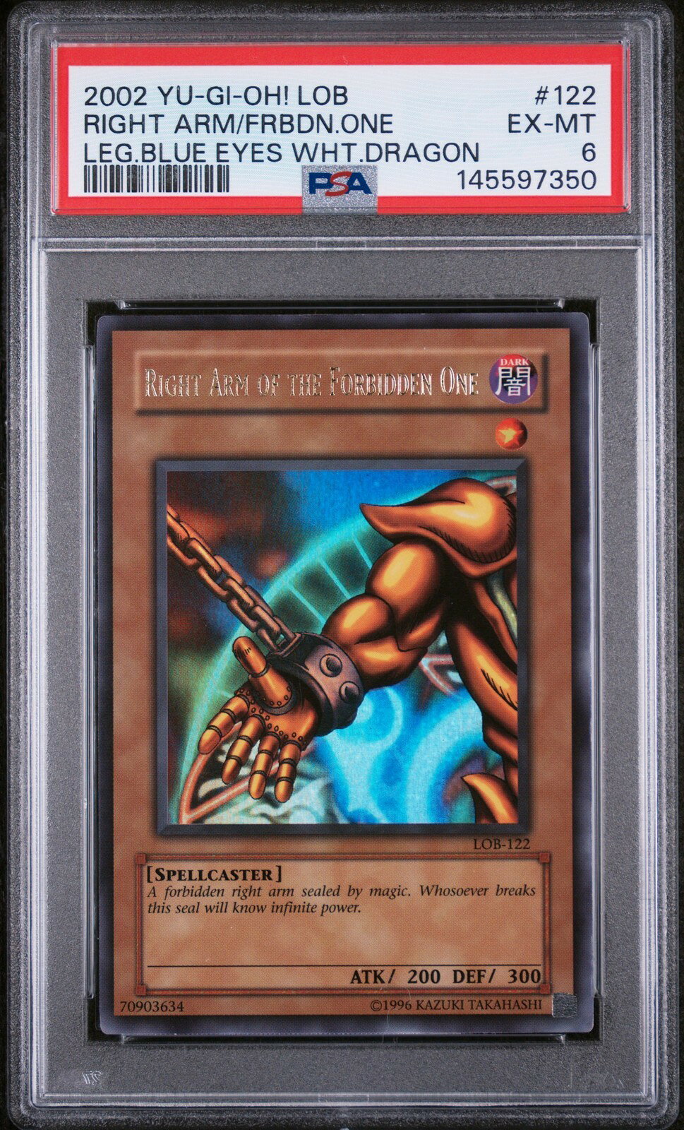 遊戯王英語版 2002 YU-GI-OH! RIGHT ARM OF THE FORBIDDEN ONE #122 PSA6 鑑定済【中古】