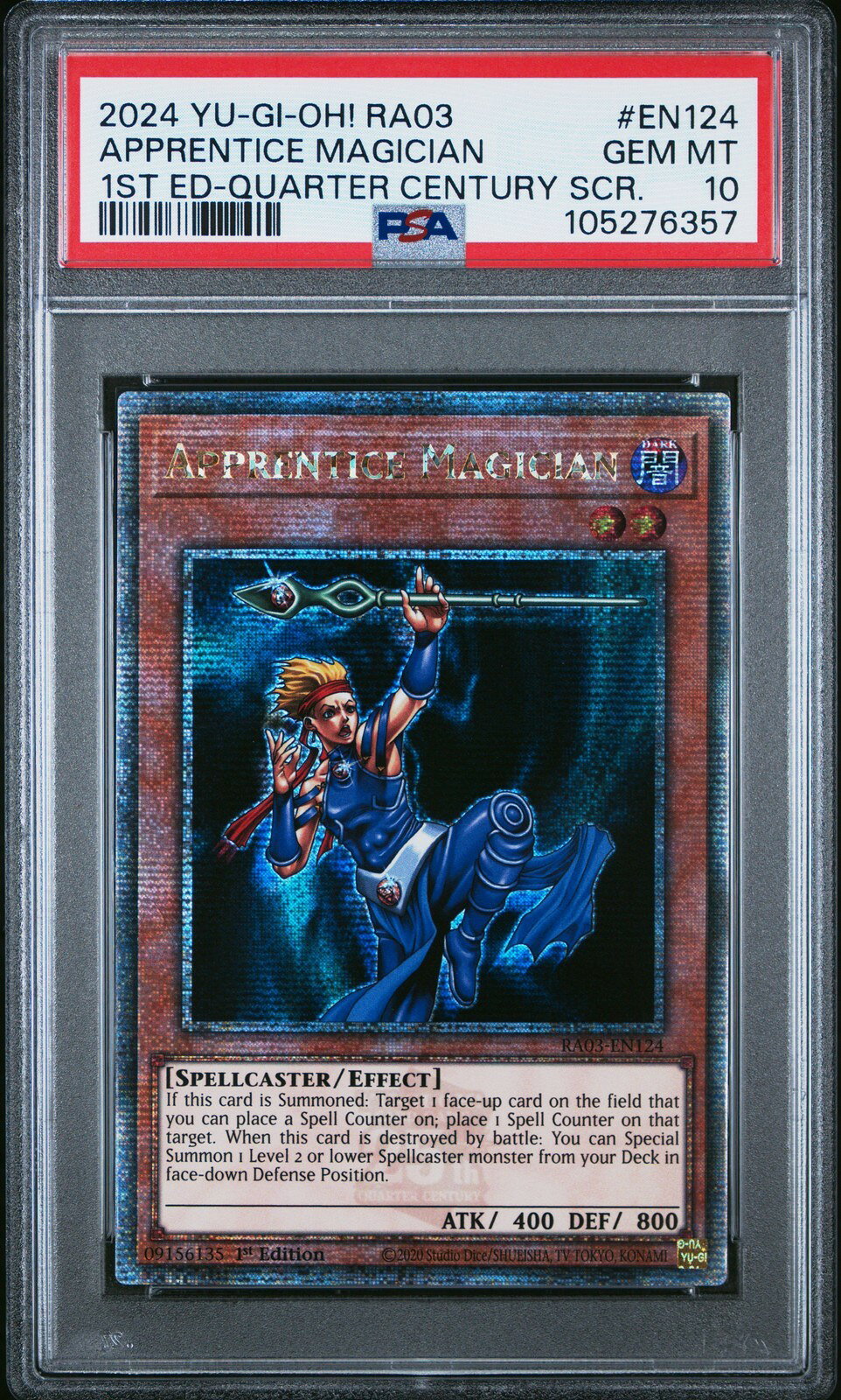 遊戯王英語版 2024 RA03-Quarter Century Bonanza Apprentice Magician EN124 PSA 10 鑑定済