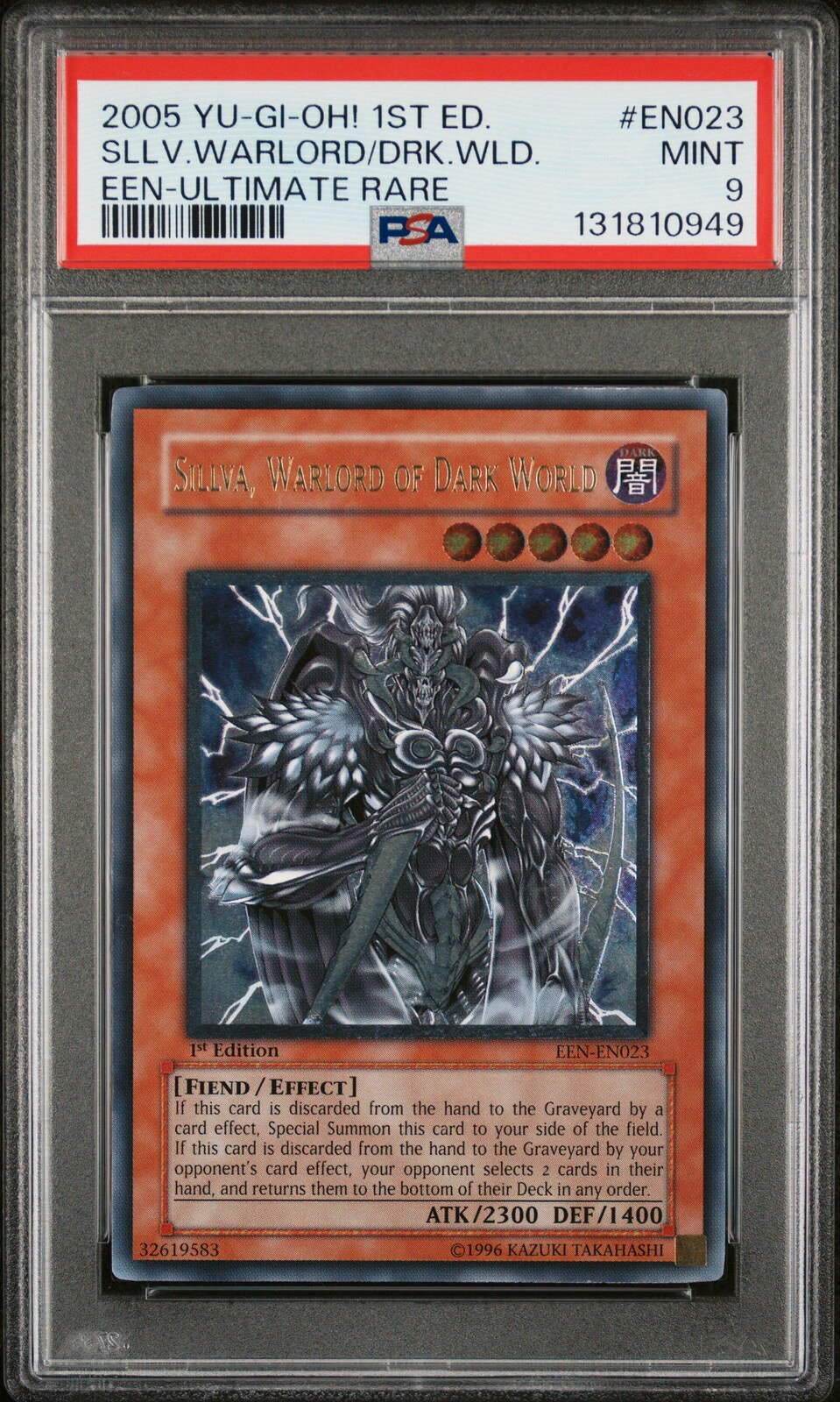遊戯王英語版 2005 ELEMENTAL ENERGY 1ST EDITION SILLVA, WARLORD OF DARK WORLD PSA 9 鑑定済