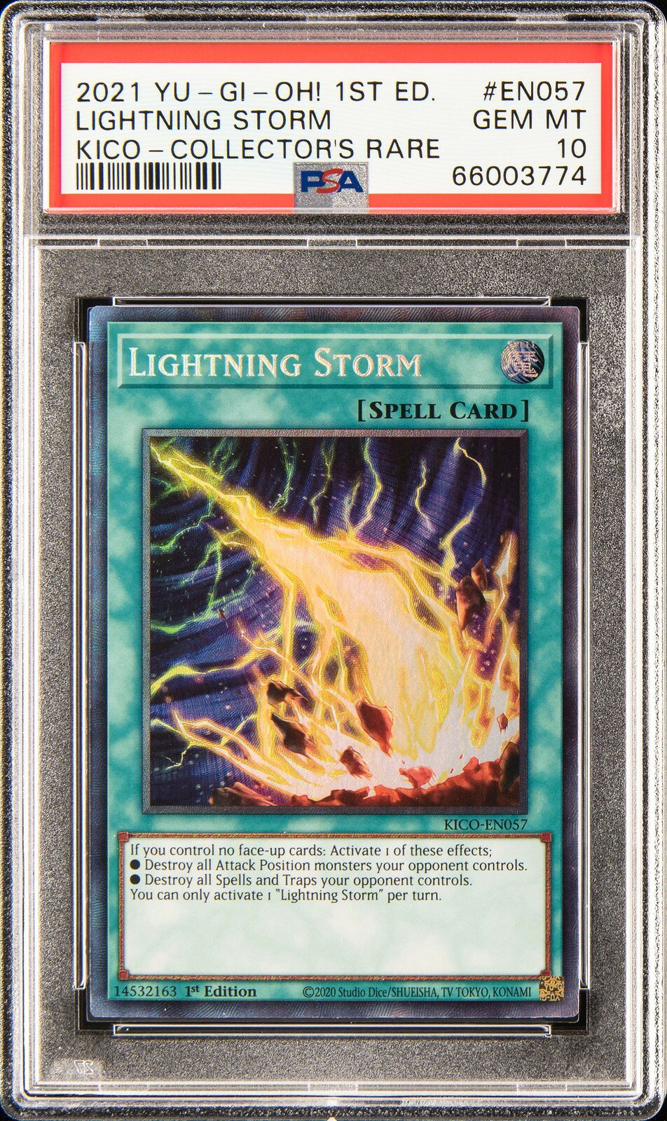 遊戯王英語版 2021 King's Court Lightning Storm ライトニング・ストーム 1st Ed Collector's Rare PSA 10 鑑定済