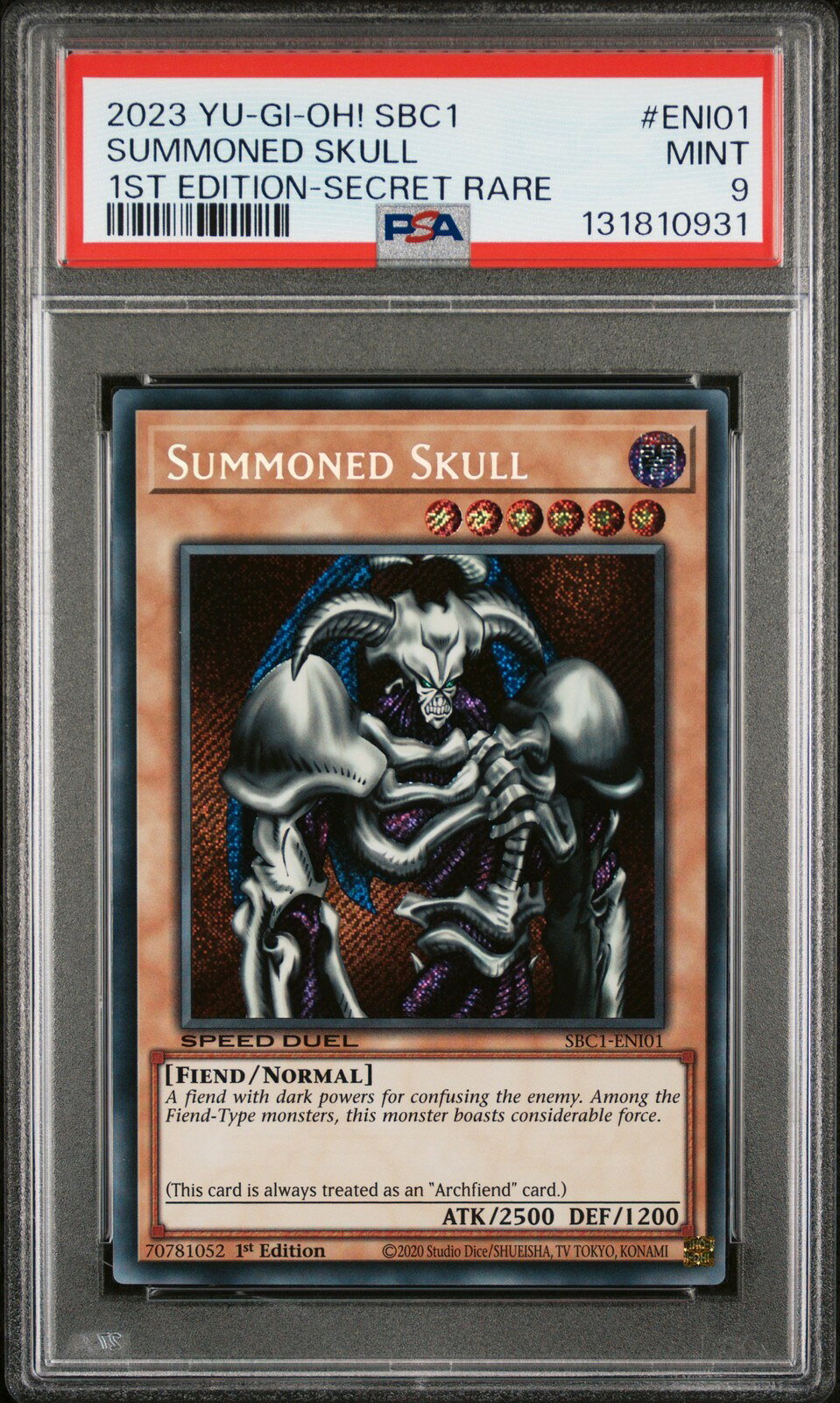 遊戯王英語版 2023 SBC1 SPEED DUEL STREETS OF BATTLE CITY SUMMONED SKULL PSA 9 鑑定済【中古】