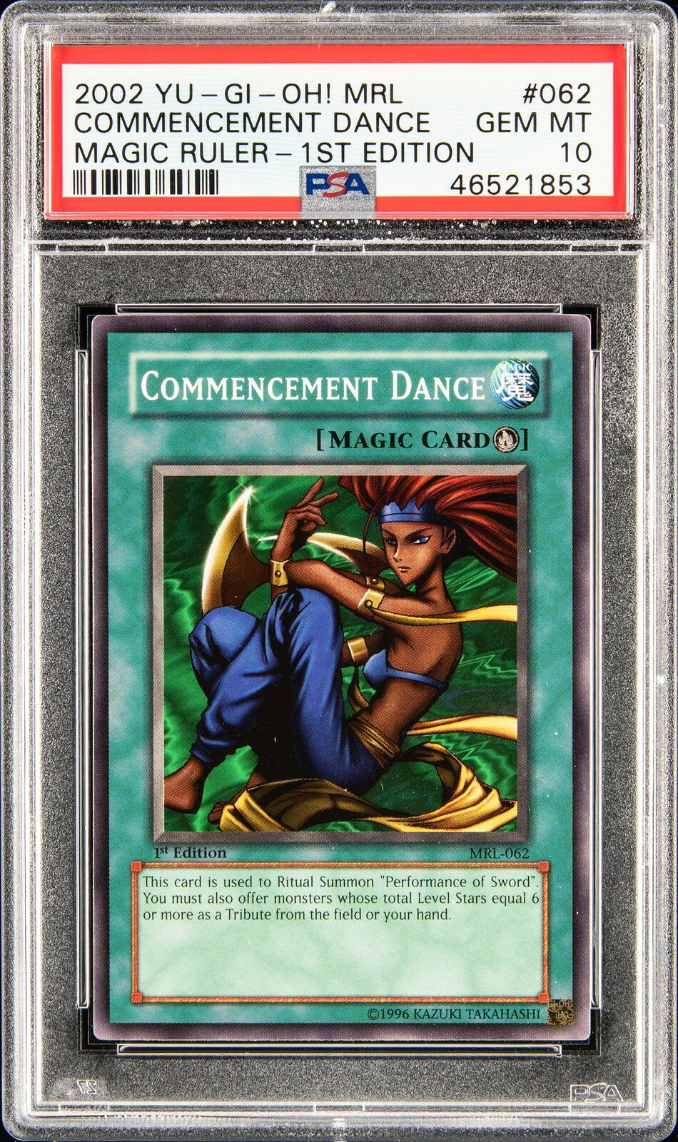 遊戯王英語版 2002 MRL-Magic Ruler Commencement Dance 1st Ed #062 PSA 10 鑑定済