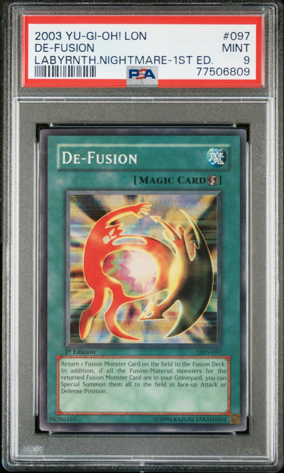 遊戯王英語版 2003 LON-LABYRINTH OF NIGHTMARE DE-FUSION 1st Edition #097 PSA 9 鑑定済