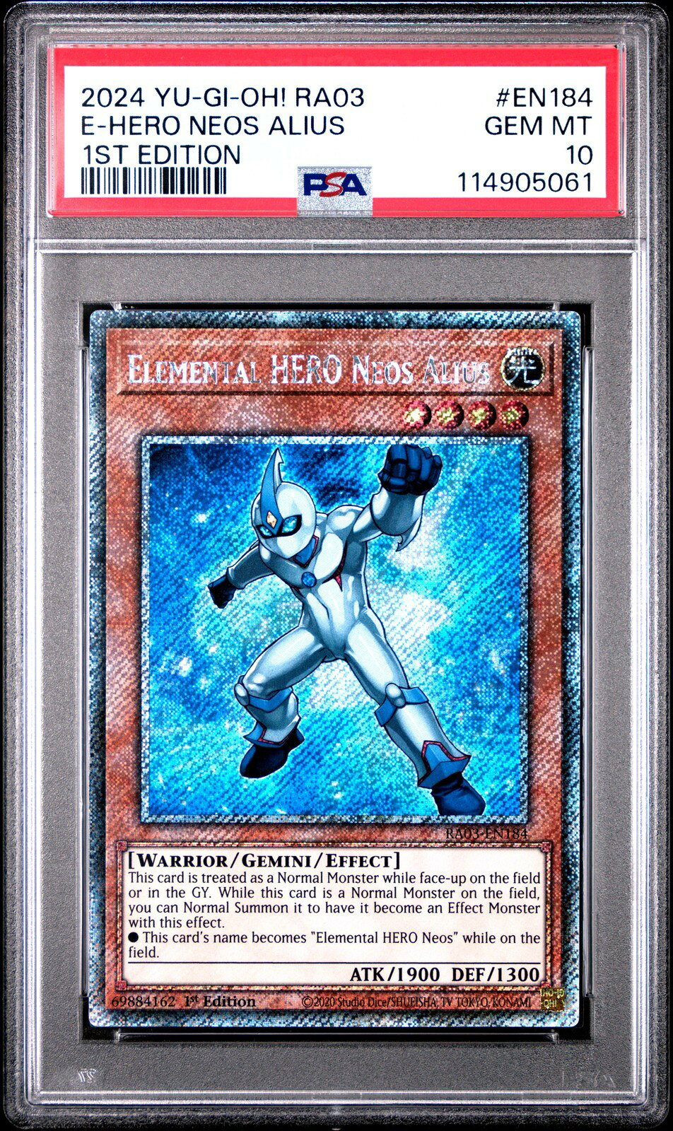 遊戯王英語版 2024 RA03-Quarter Century Bonanza Elemental HERO Neos Alius RA03 PSA 10 鑑定済