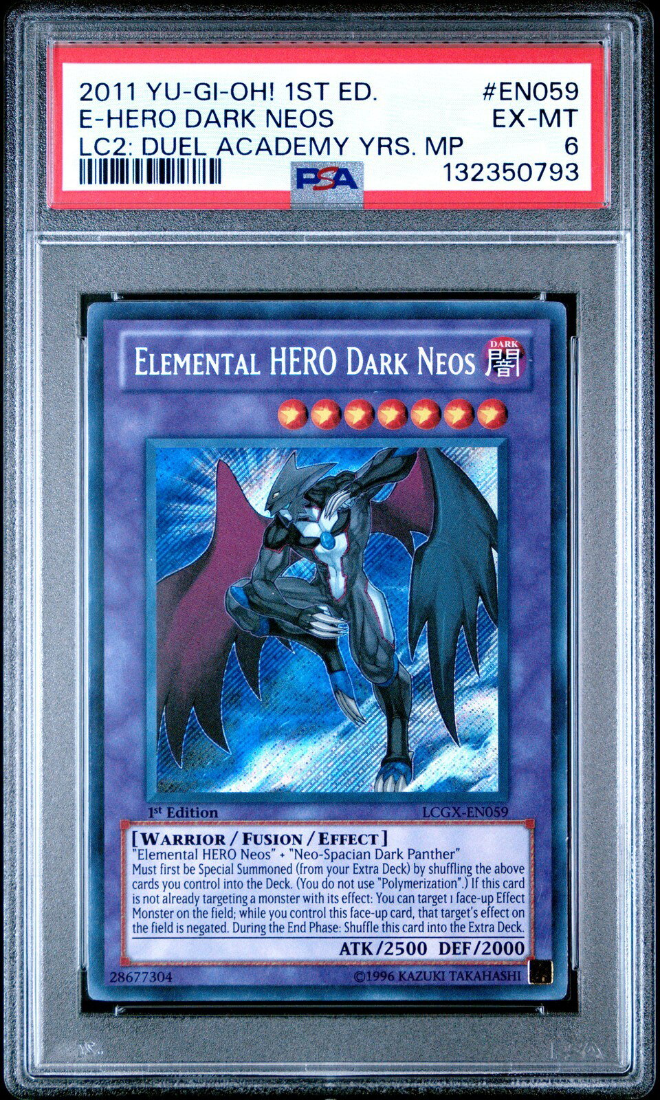 遊戯王英語版 2011 LEGENDARY COLLECTION ELEMENTAL HERO DARK NEOS 1st ED #EN059 PSA 6 鑑定済
