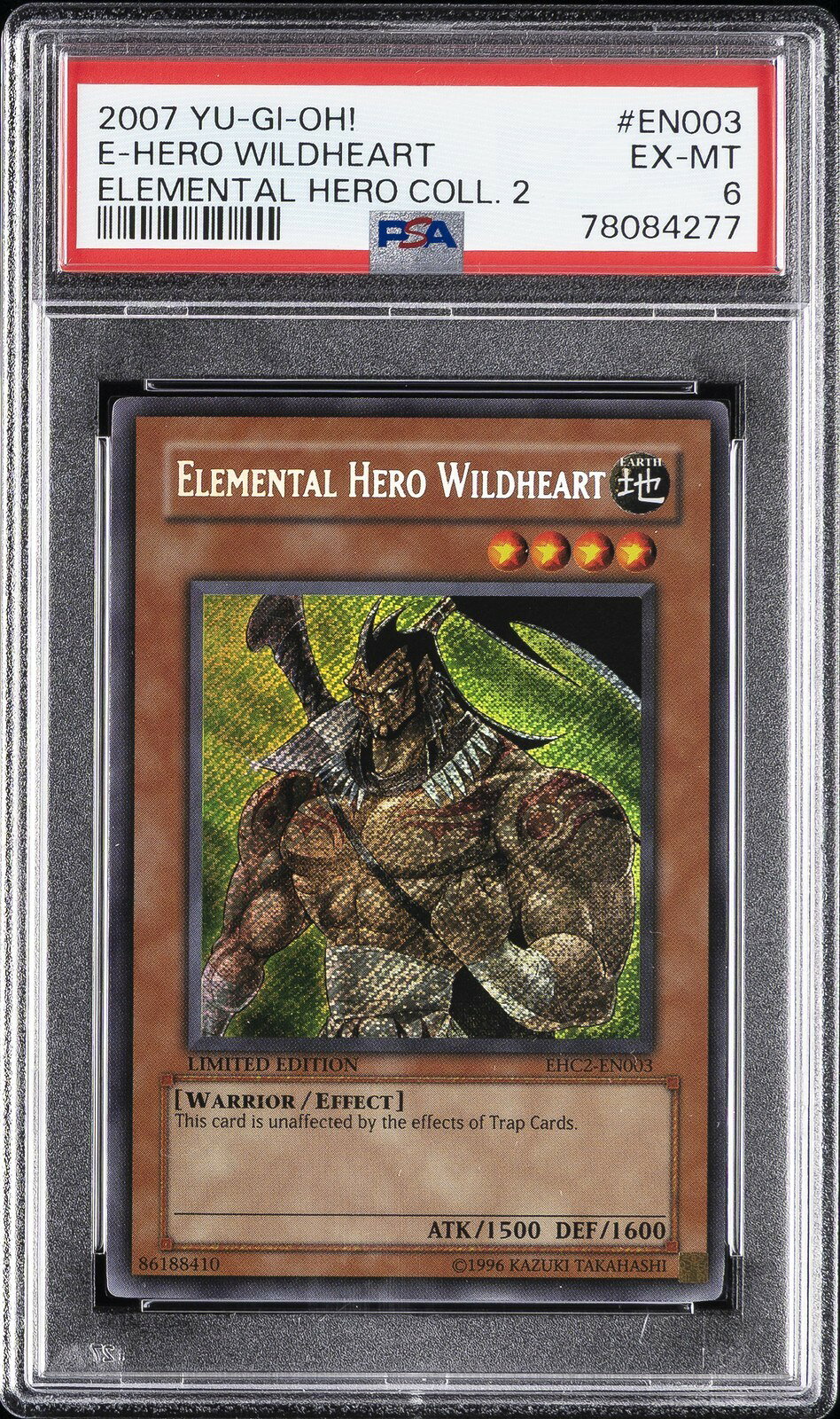 遊戯王英語版 2007 ELEMENTAL HERO COLL 2 ELEMENTAL HERO WILDHEART #EN003 PSA6 鑑定済