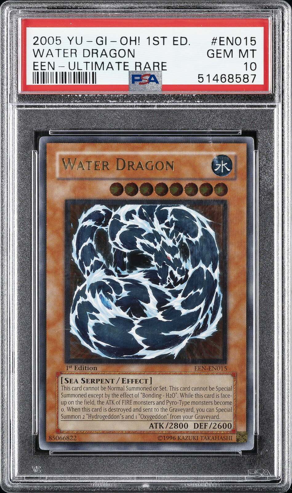 遊戯王英語版 2005 ELEMENTAL ENERGY WATER DRAGON 1ST ED ULTIMATE RARE EN015 PSA 10 鑑定済