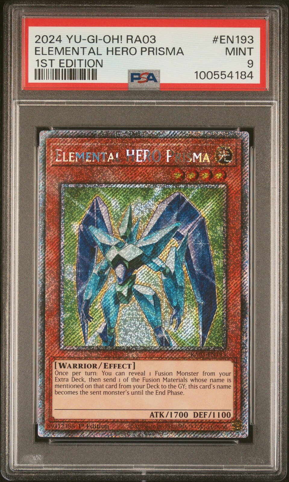 遊戯王英語版 2024 RA03 QUARTER CENTURY BONANZA ELEMENTAL HERO PRISMA 1ST ED PSA 9 鑑定済