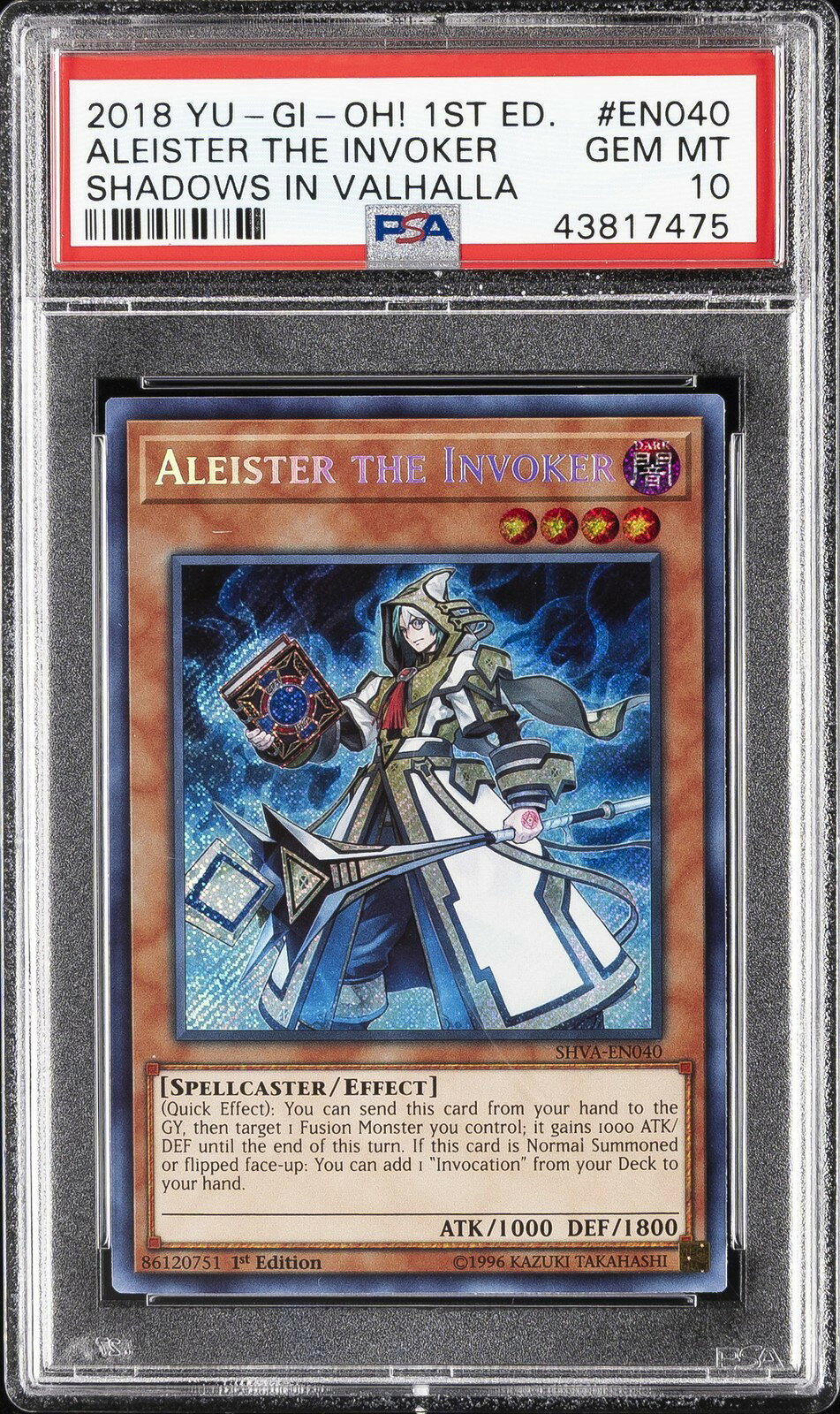 遊戯王英語版 2018 Shadows in Valhalla Aleister the Invoker 1st Ed #EN040 PSA 10 鑑定済
