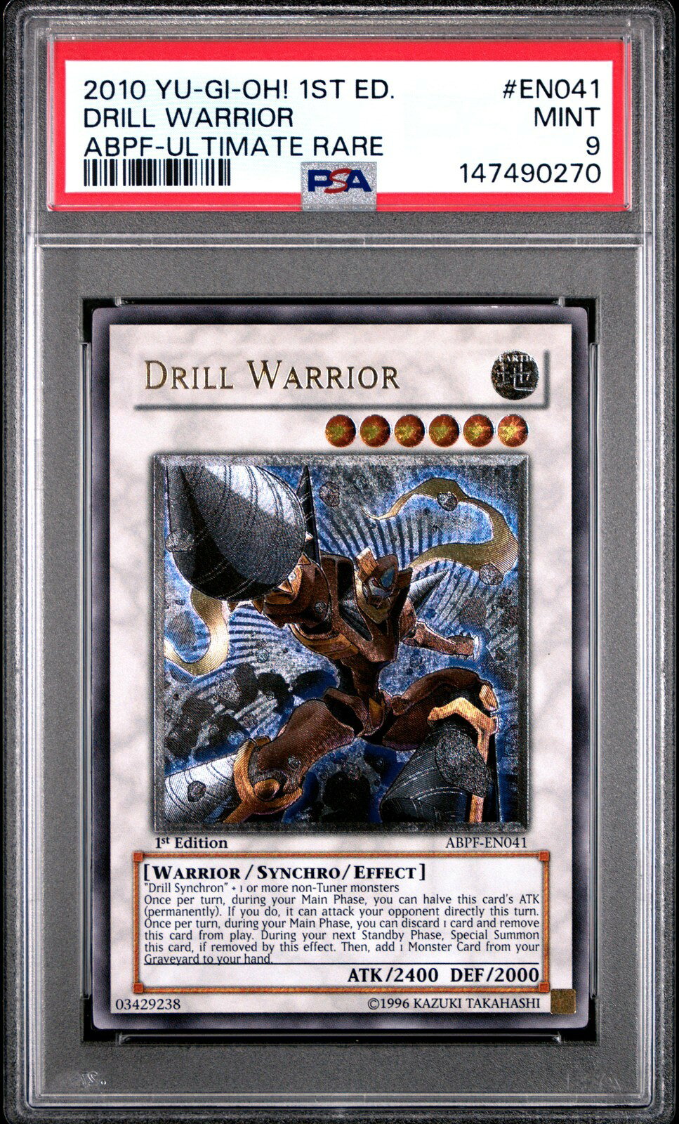 遊戯王英語版 2010 ABPF-ABSOLUTE POWERFORCE DRILL WARRIOR #EN041 PSA 9 鑑定済