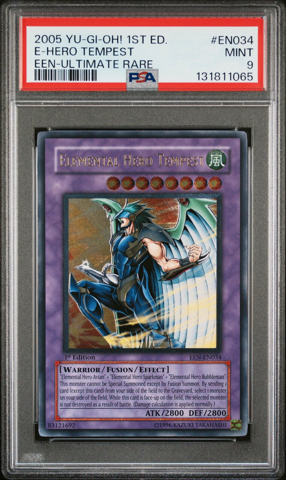 遊戯王英語版 2005 エレメンタル・エナジー Elemental Hero Tempest 1st Edition EN034 PSA 9 鑑定済