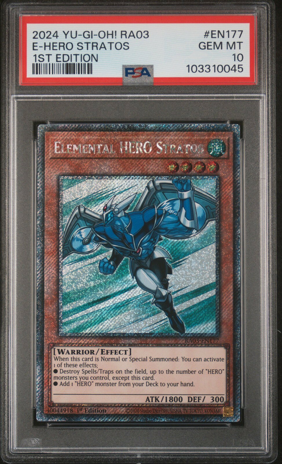 遊戯王英語版 2024 Quarter Century Bonanza Elemental Hero Stratos 1st Ed RA03 PSA10 鑑定済