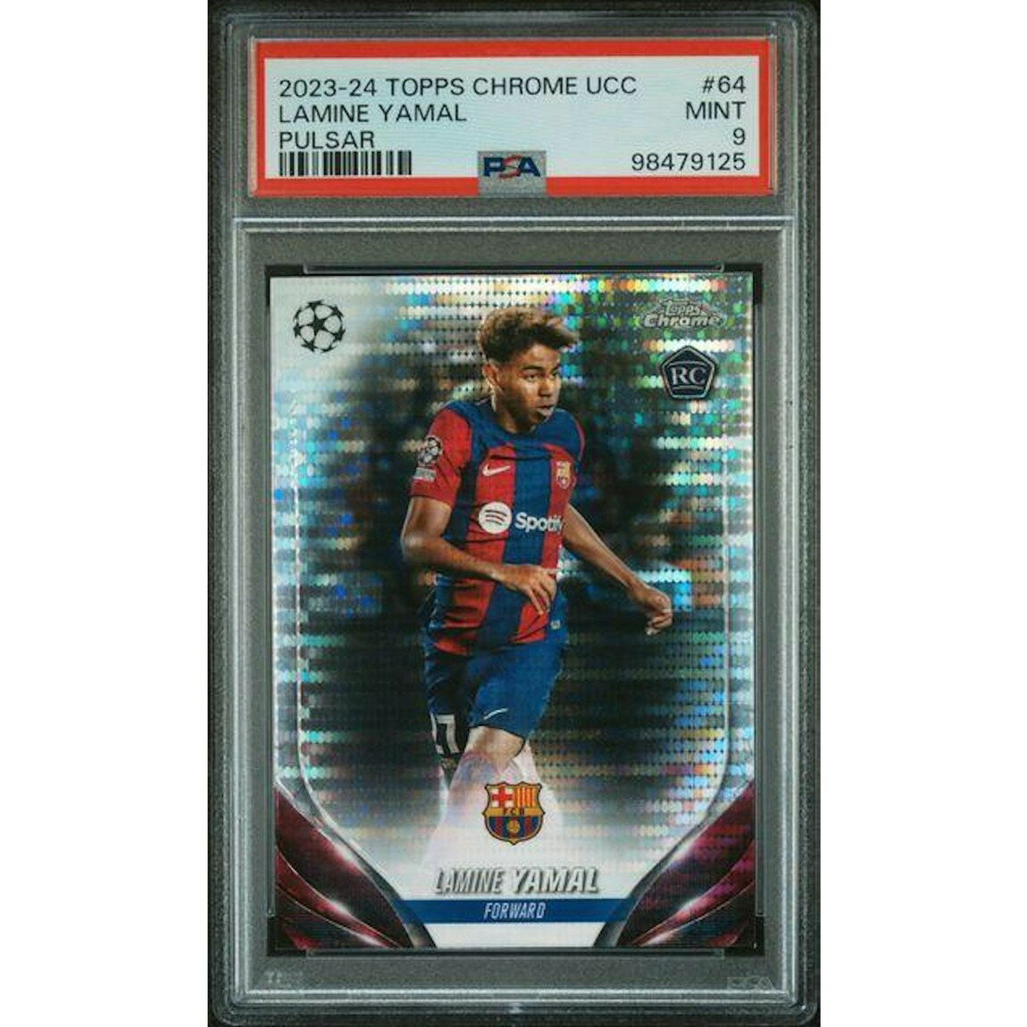 サッカー 2023/24 Topps Chrome UCC ラミン・ヤマル Pulsar Refractor PSA 9 鑑定済