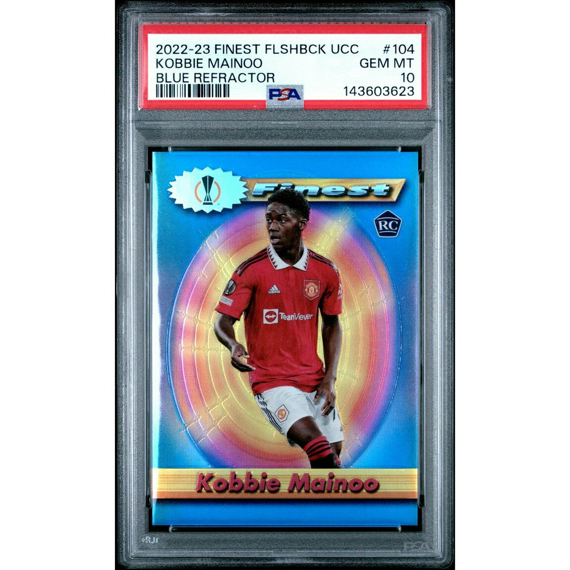 サッカー 2022 Topps Finest Flashbacks コビー・メイヌー Blue Refractor /99 PSA 10 鑑定済