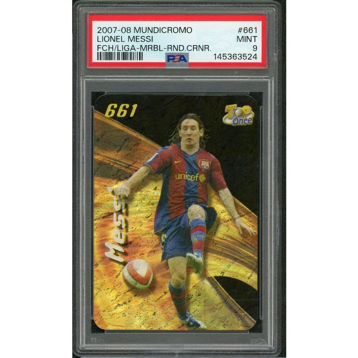 サッカー 2007 Mundicromo Las Fichas De La Liga リオネル・メッシ Marbled Rounded Corners PSA 9 鑑定済