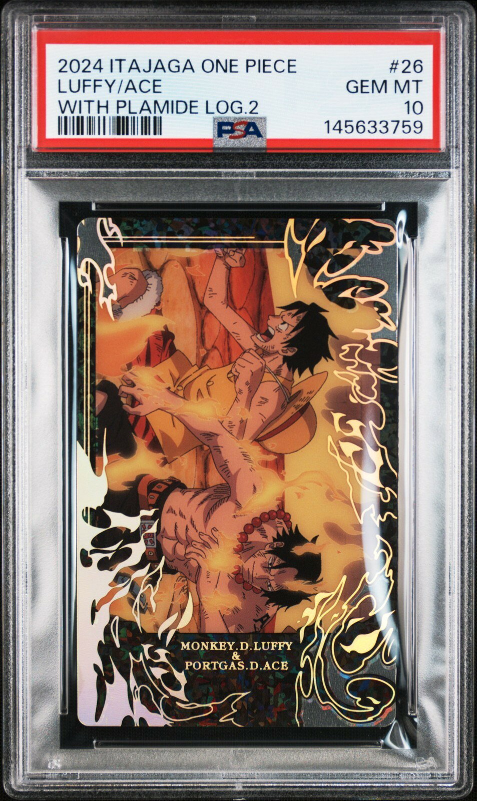 ワンピース英語版 2024 ITAJAGA ONE PIECE LOG.2 MONKEY D. LUFFY/PORTGAS D. ACE プラマイド PSA 10 鑑定済【中古】