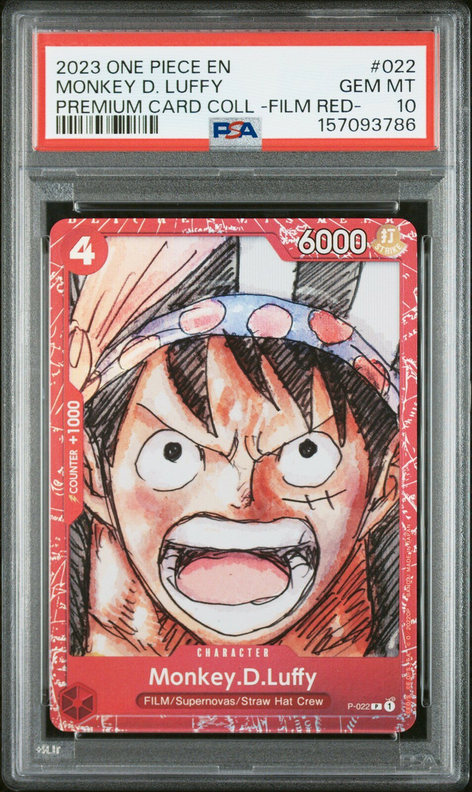 ワンピース英語版 ONE PIECE PREMIUM CARD COLLECTION -ONE PIECE FILM RED- MONKEY D. LUFFY PSA 10 鑑定済【中古】