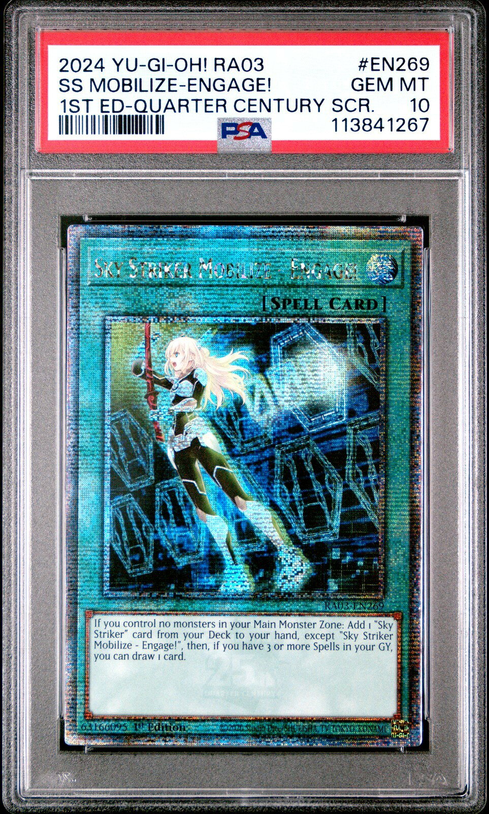 遊戯王英語版 2024 Quarter Century Bonanza Sky Striker Mobilize - Engage! RA03 PSA 10 鑑定済