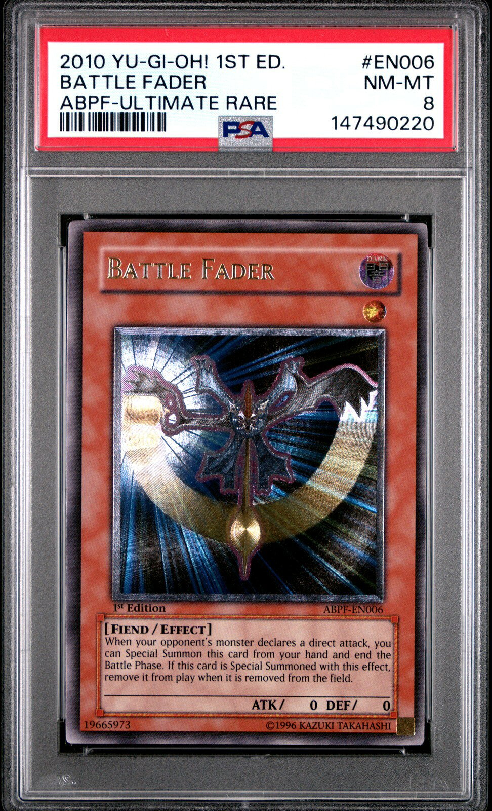 遊戯王英語版 2010 ABPF-ABSOLUTE POWERFORCE BATTLE FADER バトル・フェーダー #EN006 PSA 8 鑑定済