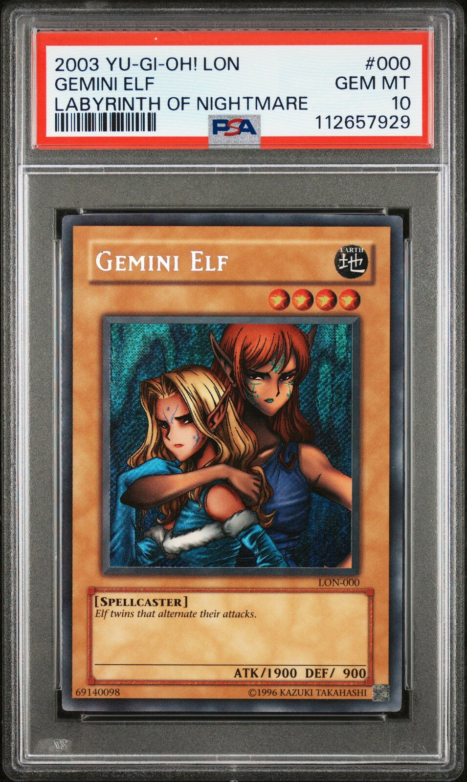 遊戯王英語版 2003 LON-LABYRINTH OF NIGHTMARE GEMINI ELF (ヂェミナイ・エルフ) #000 PSA 10 鑑定済