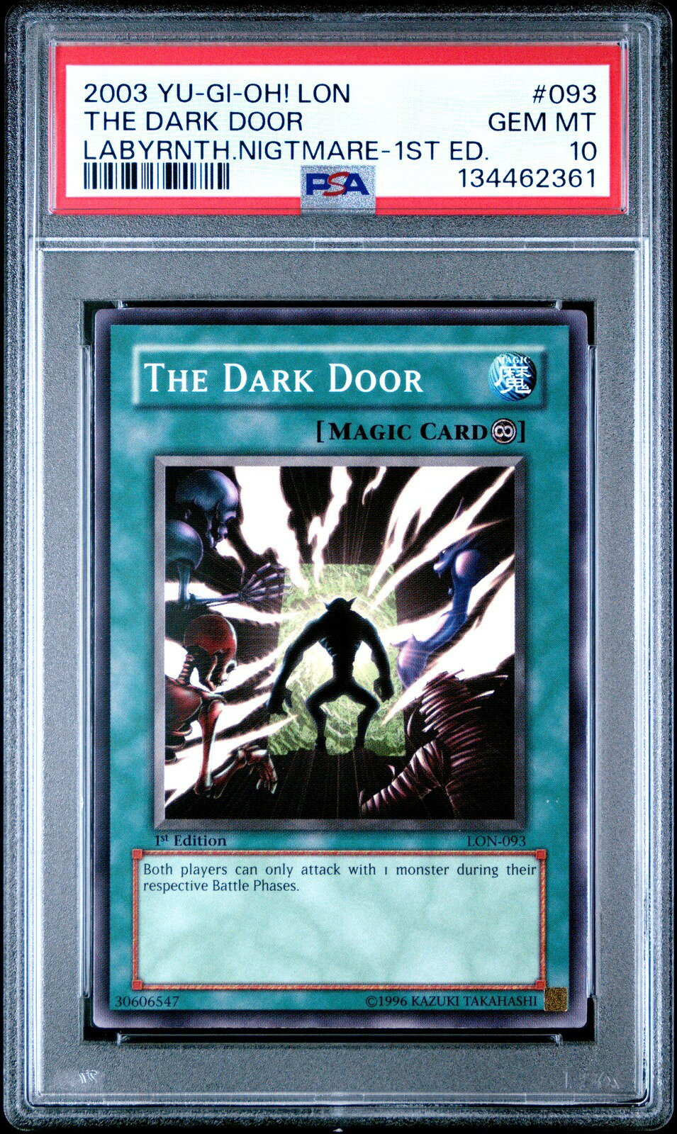 遊戯王英語版 2003 LON-LABYRINTH OF NIGHTMARE THE DARK DOOR 1st Edition #093 PSA 10 鑑定済