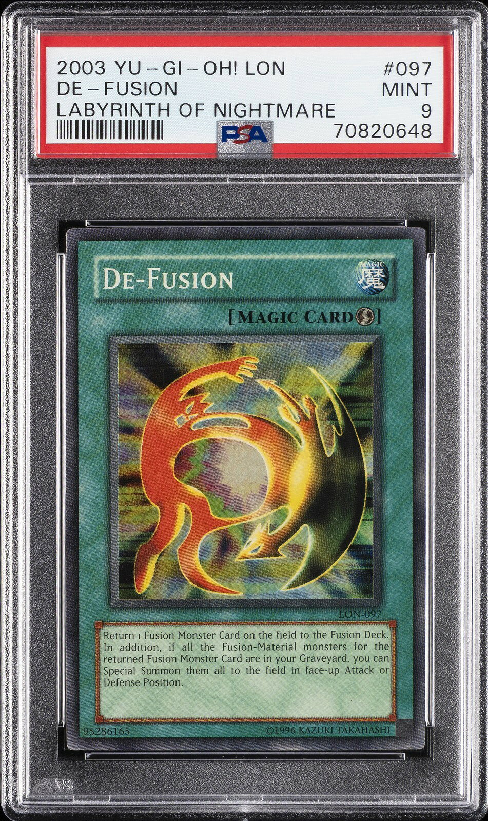 遊戯王英語版 2003 LON-LABYRINTH OF NIGHTMARE DE-FUSION #097 PSA 9 鑑定済