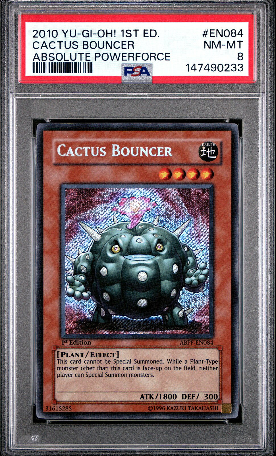 遊戯王英語版 2010 ABPF-ABSOLUTE POWERFORCE CACTUS BOUNCER 1ST EDITION #EN084 PSA 8 鑑定済