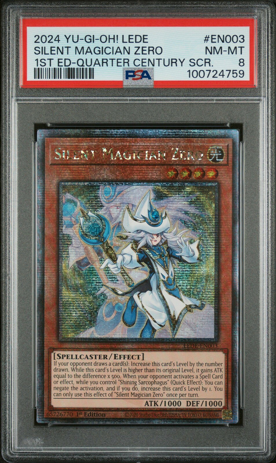 遊戯王英語版 2024 LEDE-LEGACY OF DESTRUCTION SILENT MAGICIAN ZERO #EN003 PSA 8 鑑定済