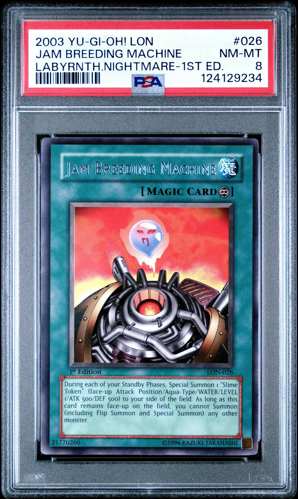 遊戯王英語版 2003 LON-Labyrinth of Nightmare Jam Breeding Machine 1st Edition PSA 8 鑑定済