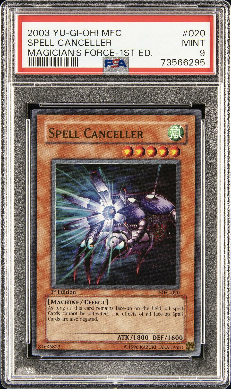 遊戯王英語版 2003 MFC-MAGICIAN'S FORCE 1ST ED SPELL CANCELLER #020 PSA 9 鑑定済