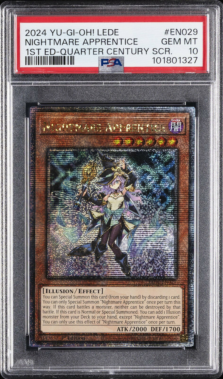 遊戯王英語版 2024 LEDE-LEGACY OF DESTRUCTION NIGHTMARE APPRENTICE #EN029 PSA10 鑑定済