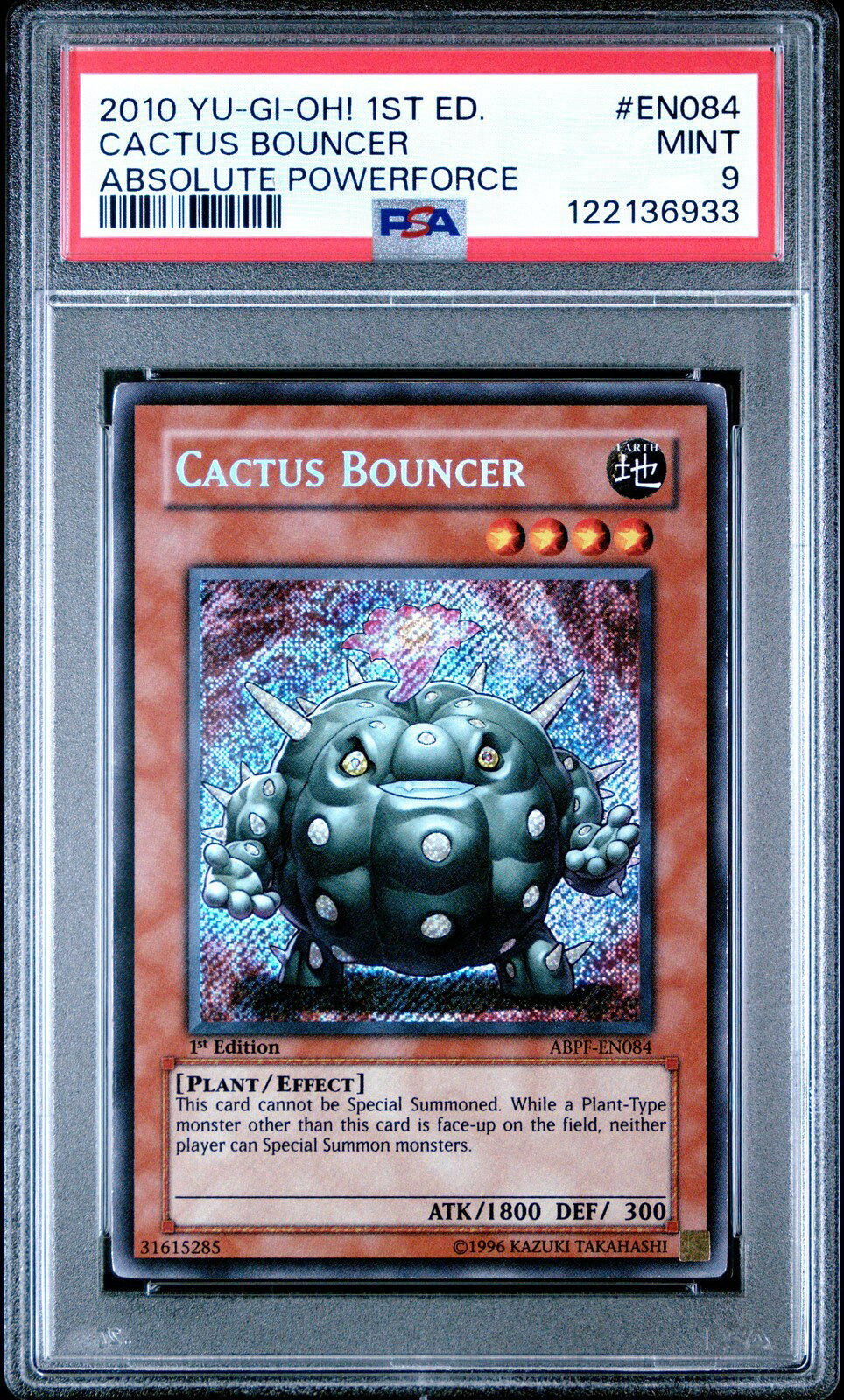 遊戯王英語版 2010 ABPF-ABSOLUTE POWERFORCE 1ST ED CACTUS BOUNCER カクタス・バウンサー #EN084 PSA 9 鑑定済