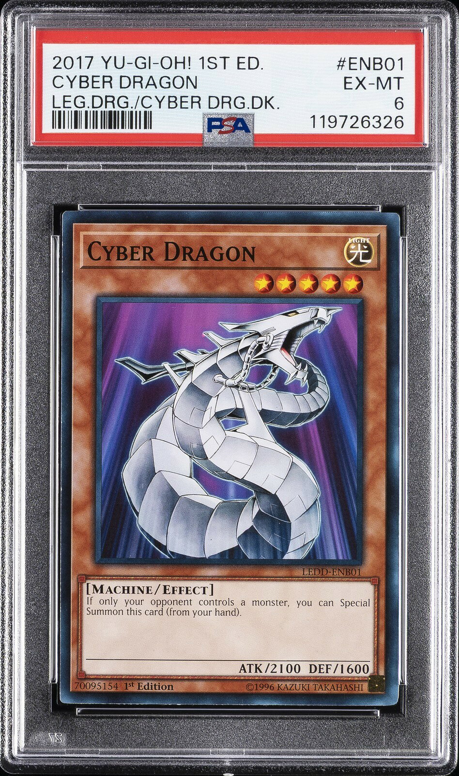 遊戯王英語版 2017 レジェンダリー・ドラゴンズ・オブ・サイバー・ドラゴン・デッキ Cyber Dragon サイバー・ドラゴン ENB01 PSA6 鑑定済【中古】