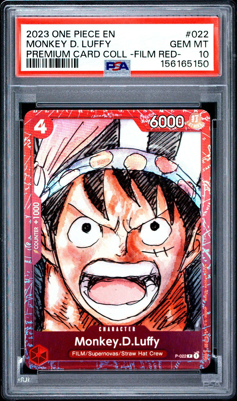 ワンピース英語版 2022 Premium Card Collection Film Red Monkey D. Luffy PSA 10 鑑定済【中古】