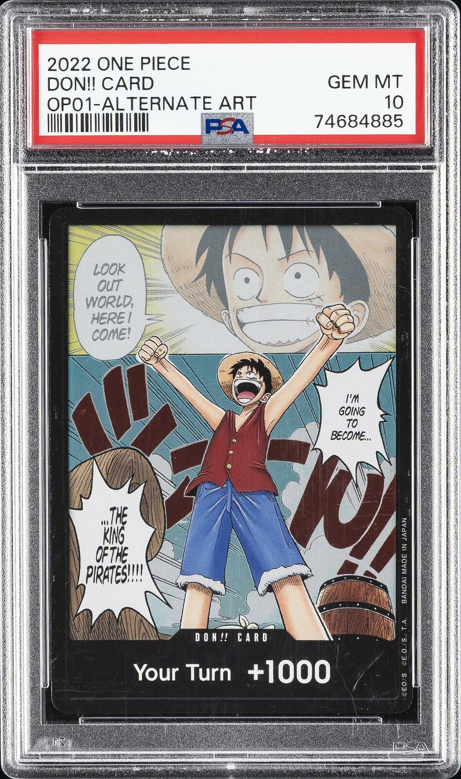 ワンピース英語版 2022 ONE PIECE OP01-ROMANCE DAWN DON!! CARD ALTERNATE ART PSA10 鑑定済【中古】