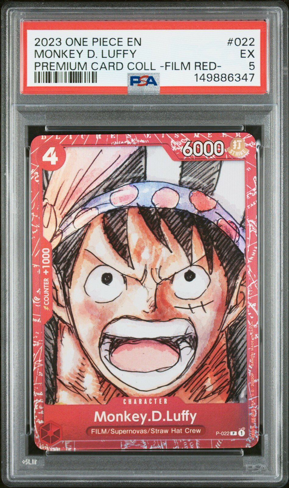 ワンピース英語版 PREMIUM CARD COLLECTION -ONE PIECE FILM RED- MONKEY D. LUFFY プロモ PSA 5 鑑定済【中古】