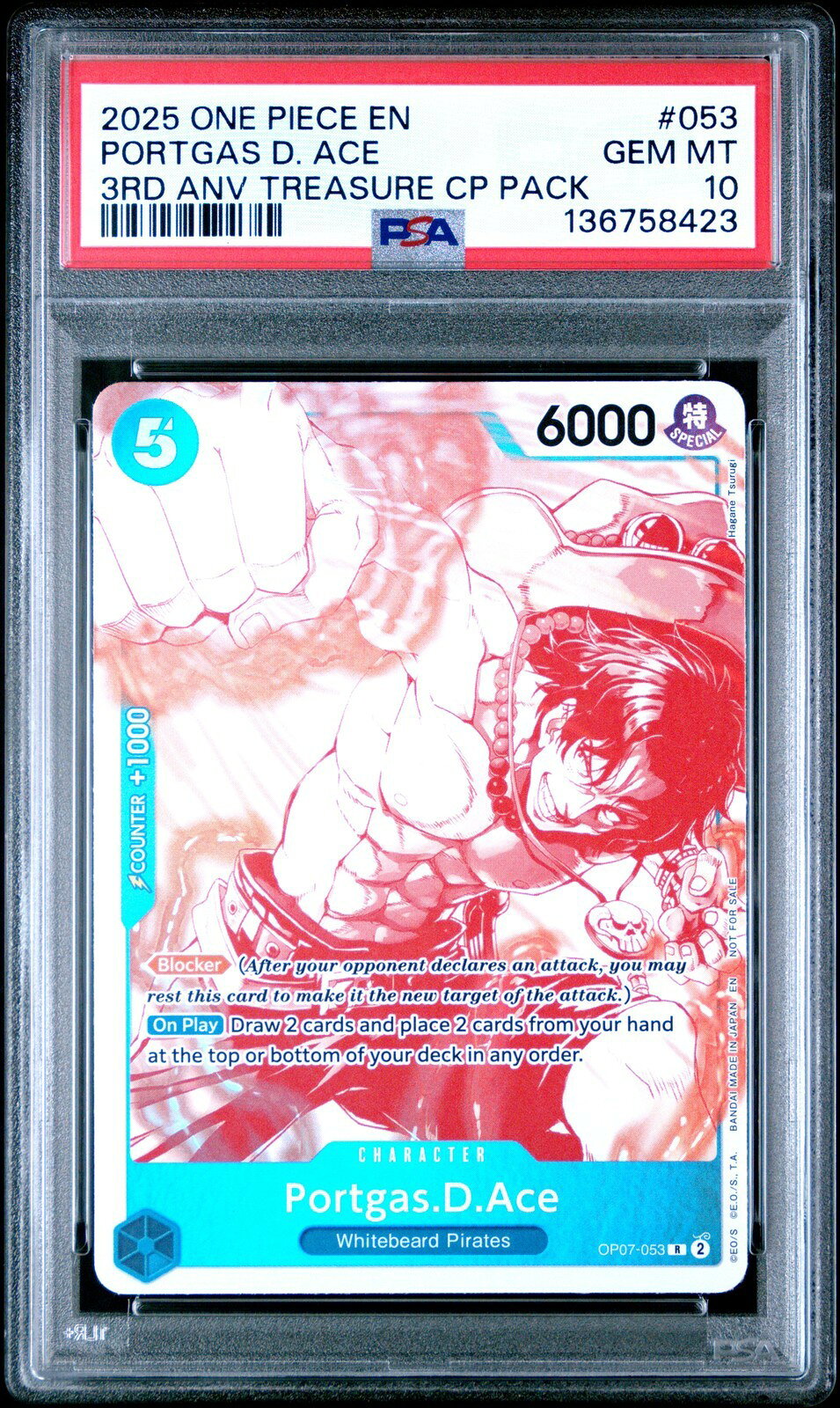 ワンピース英語版 2025 ONE PIECE 3RD ANNIVERSARY PORTGAS D. ACE ポートガス・D・エース #053 PSA 10 鑑定済