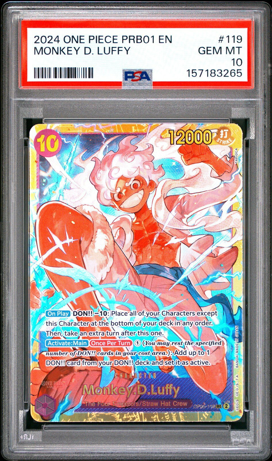 ワンピース英語版 PRB01 PREMIUM BOOSTER ONE PIECE CARD THE BEST モンキー・D・ルフィ MONKEY D. LUFFY PSA 10 鑑定済【中古】