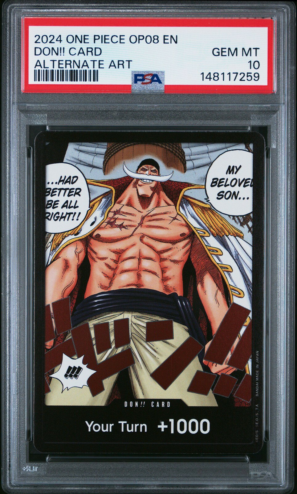 ワンピース英語版 2024 ONE PIECE OP08-TWO LEGENDS ALTERNATE ART DON!! CARD PSA 10 鑑定済【中古】