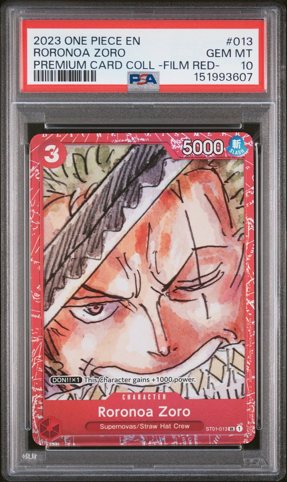 ワンピース英語版 2023 PREMIUM CARD COLLECTION -ONE PIECE FILM RED- RORONOA ZORO PSA 10 鑑定済【中古】