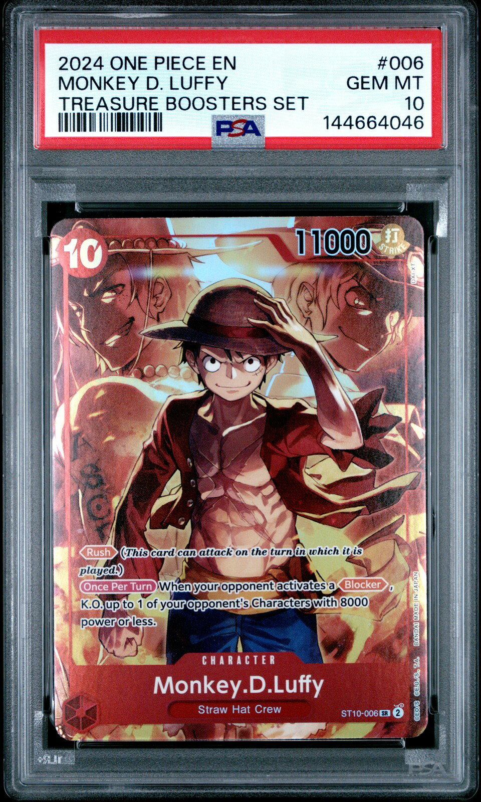 ワンピース英語版 2024 ONE PIECE PROMOS TREASURE BOOSTERS #006 MONKEY D. LUFFY PSA 10 鑑定済【中古】