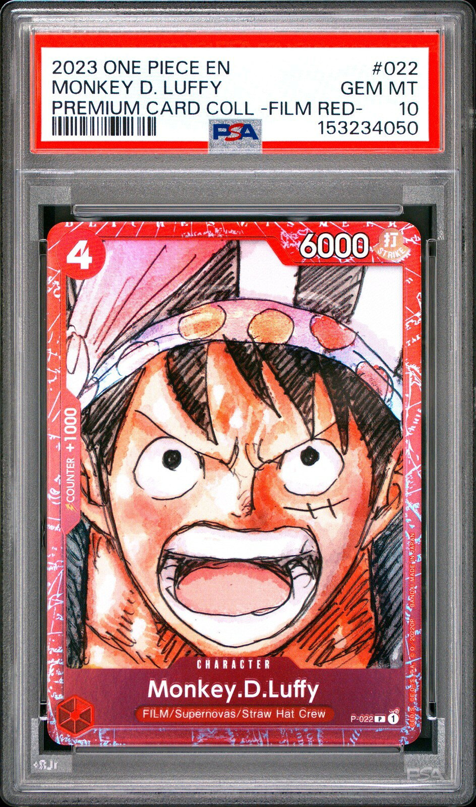 ワンピース英語版 PREMIUM CARD COLLECTION -ONE PIECE FILM RED- MONKEY D. LUFFY PSA 10 鑑定済【中古】