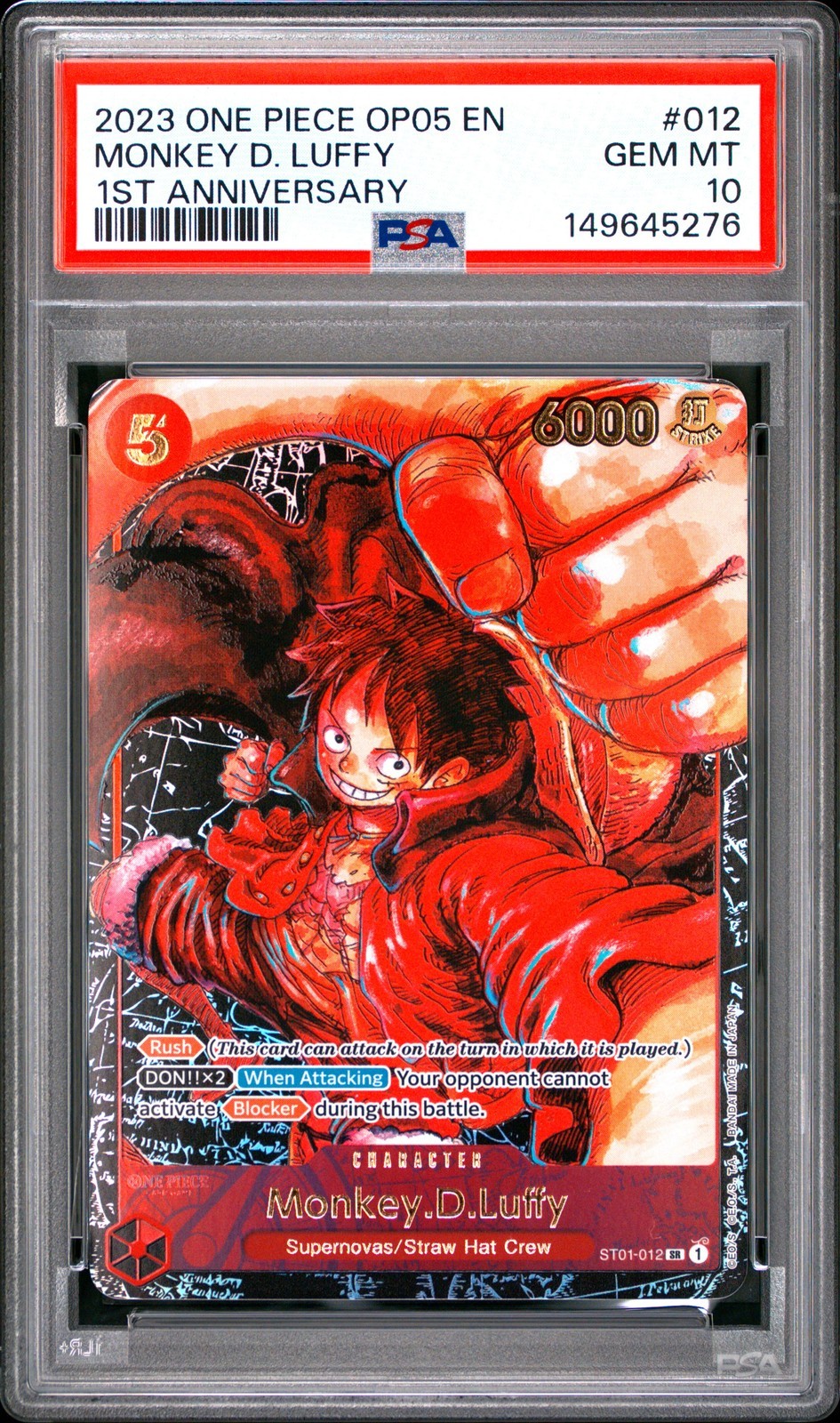ワンピース英語版 2023 ONE PIECE OP05-AWAKENING OF THE NEW ERA MONKEY D. LUFFY #012 PSA 10 鑑定済【中古】