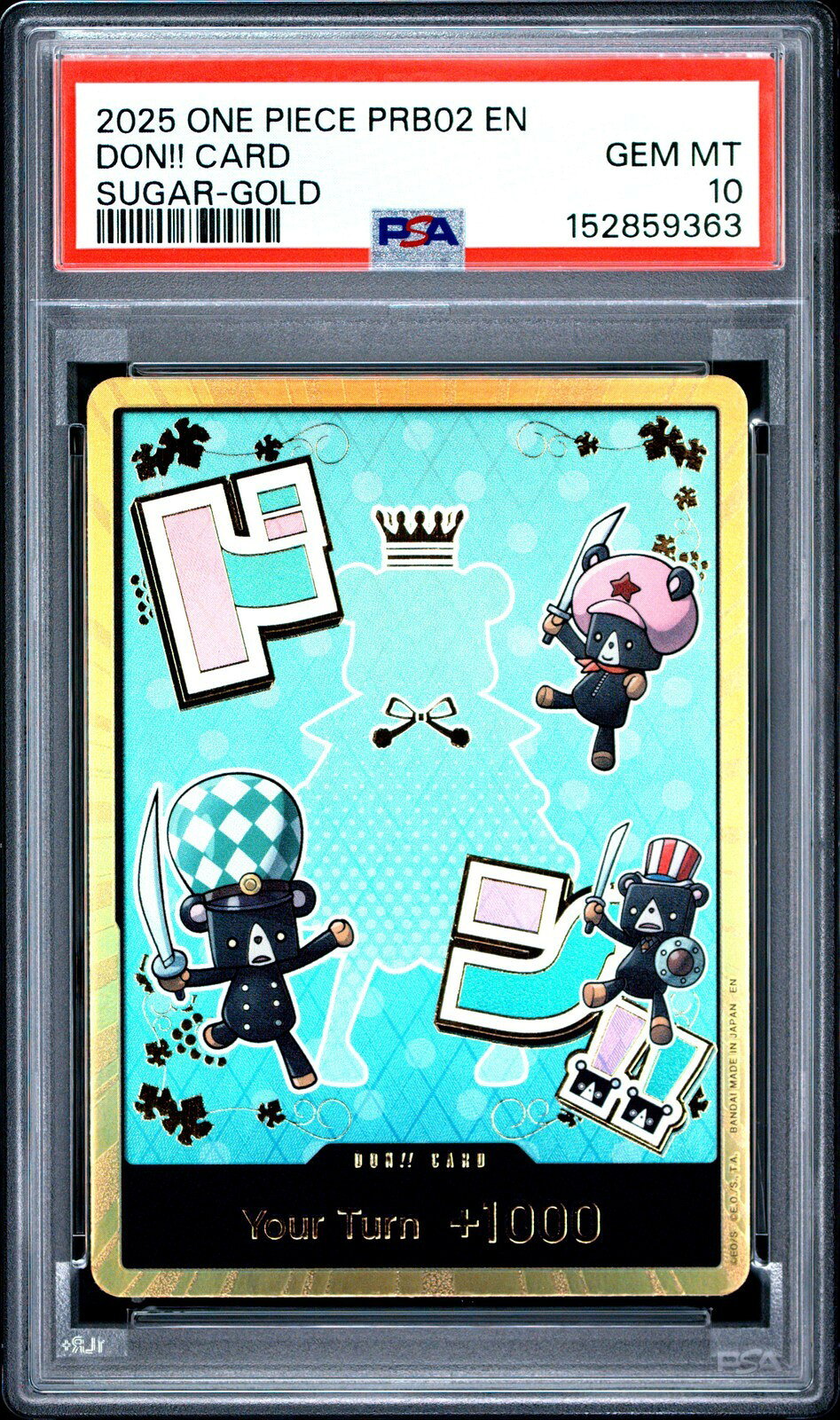 ワンピース英語版 2025 PRB02 PREMIUM BOOSTER VOL.2 SUGAR GOLD DON!! CARD PRB02 PSA 10 鑑定済【中古】