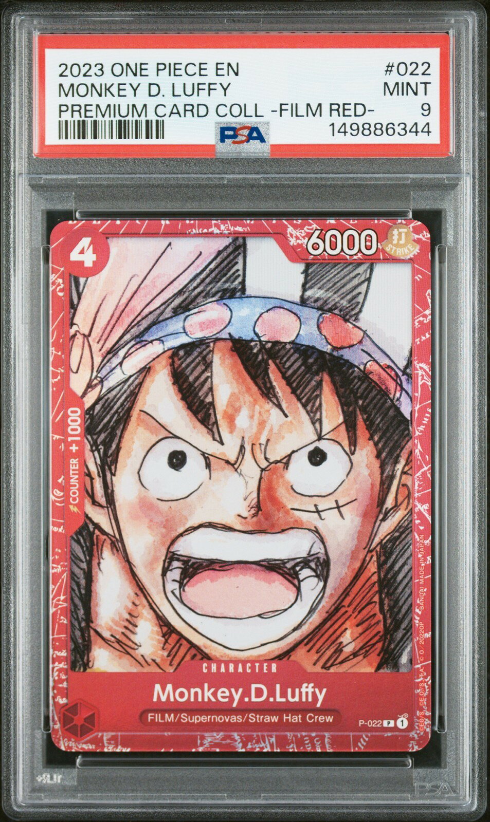 ワンピース英語版 PREMIUM CARD COLLECTION -ONE PIECE FILM RED- MONKEY D. LUFFY PSA 9 鑑定済【中古】