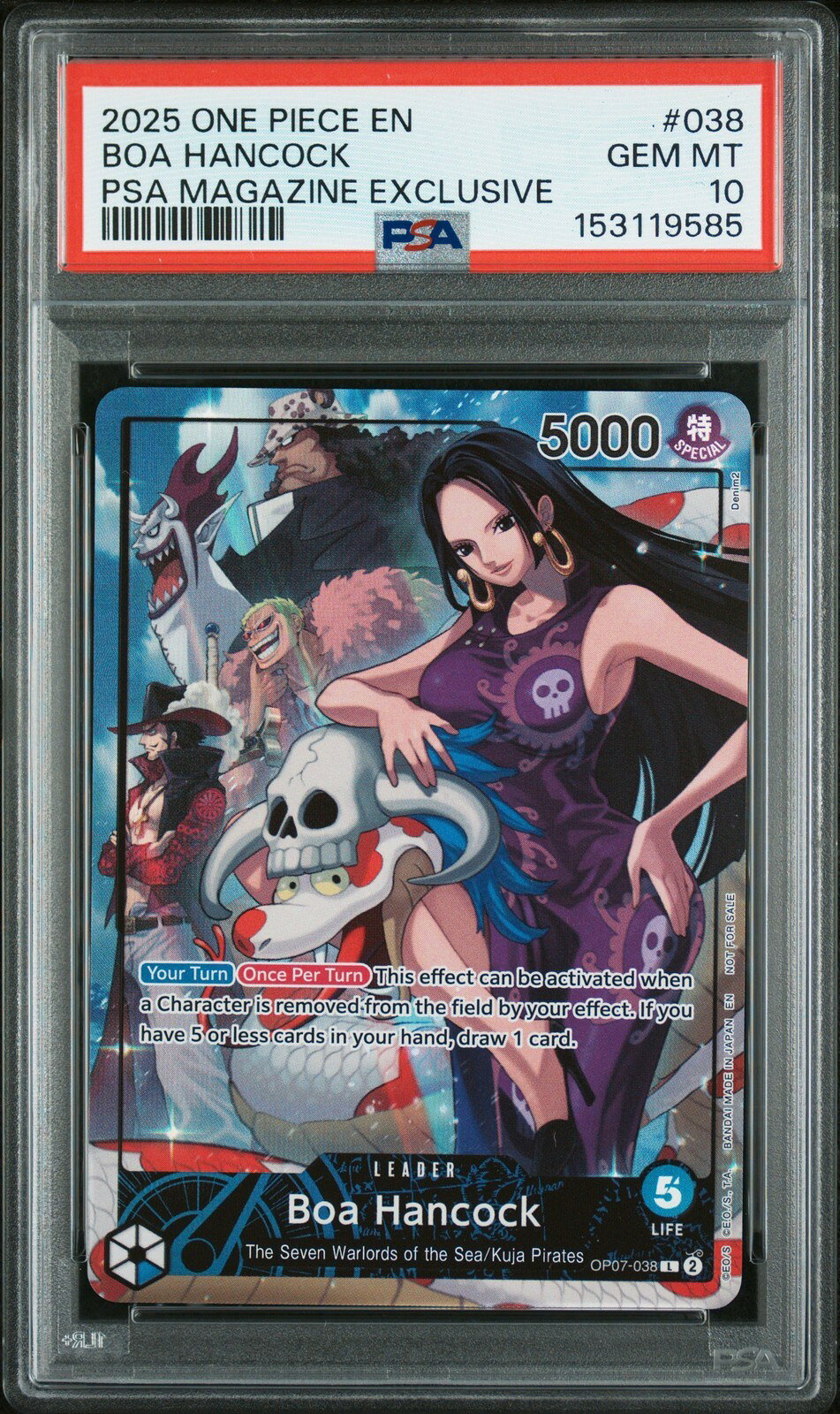 ワンピース英語版 2025 ONE PIECE PROMOS PSA MAGAZINE EXCLUSIVE ボア・ハンコック BOA HANCOCK プロモ #038 PSA10 鑑定済