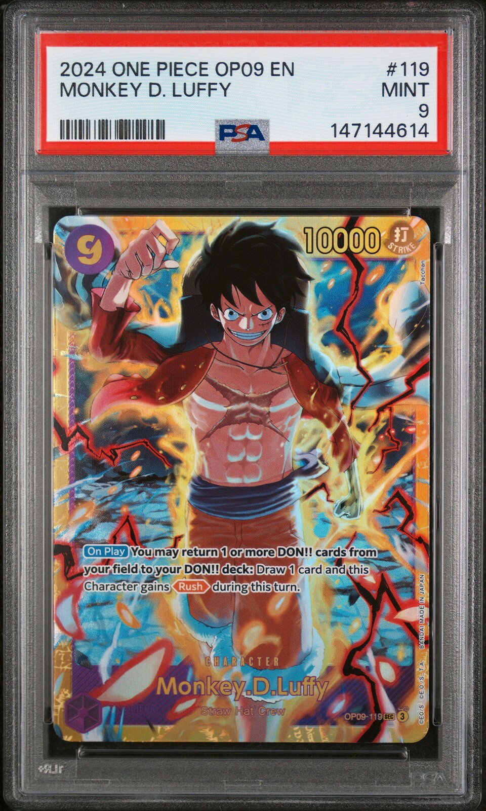 ワンピース英語版 2024 OP09-EMPERORS IN THE NEW WORLD モンキー・D・ルフィ MONKEY D. LUFFY #119 PSA 9 鑑定済【中古】