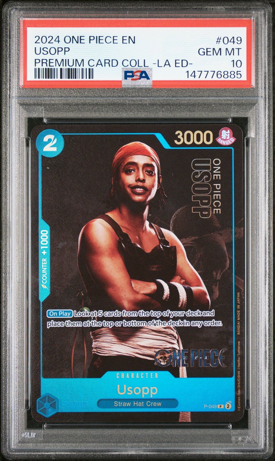 ワンピース英語版 2024 ONE PIECE PREMIUM CARD COLLECTION LIVE ACTION #049 USOPP ウソップ PSA10 鑑定済【中古】